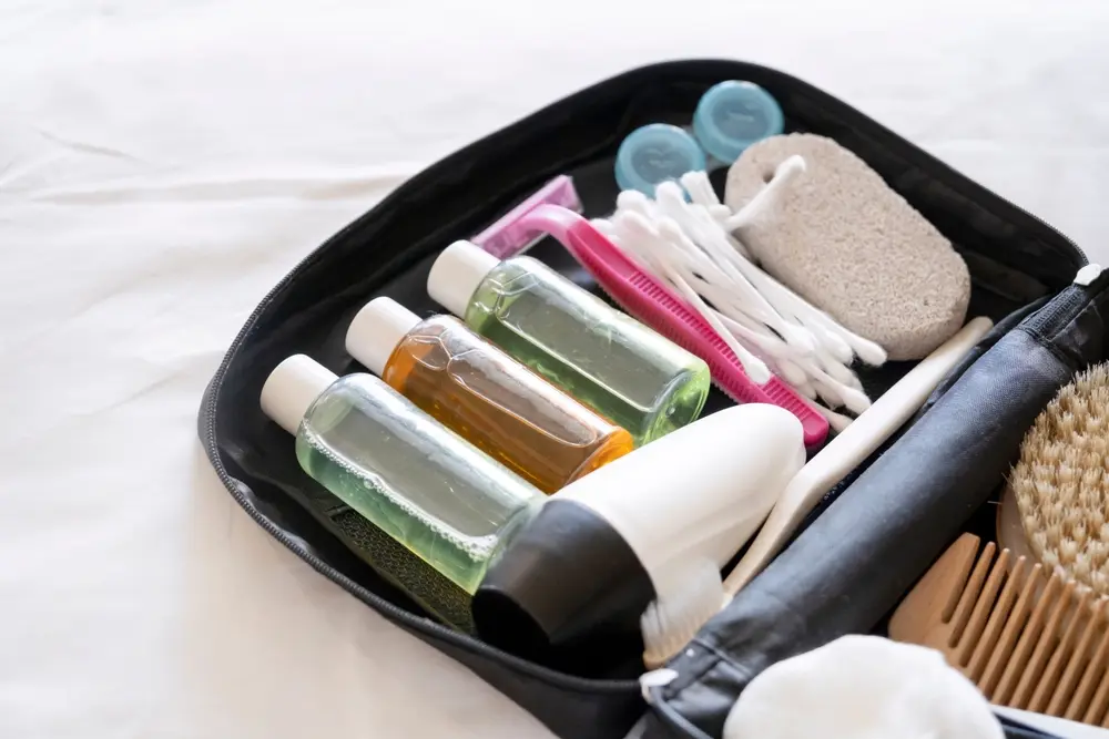 Toiletries for a two week vacation