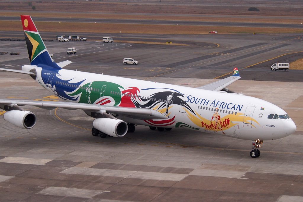 South African airways' aircraft. 