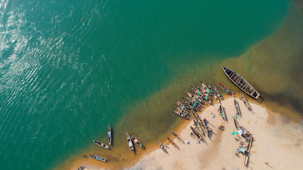 A,Drone,Photography,Of,The,Lake,Nokoue,(cotonou,-,Benin