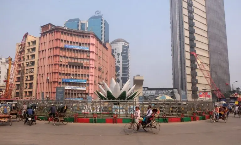 DHAKA, BANGLADESH - December 11th 2023: Motijheel is a well-known place in Dhaka. Shapla Chottor of Motijheel is very well known to everyone in Bangladesh