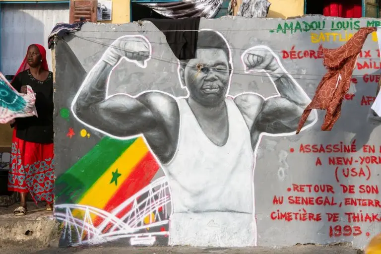 A painting of a black man in Senegal