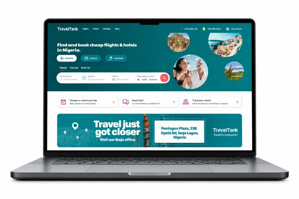 Traveltank an online flight booking platform.